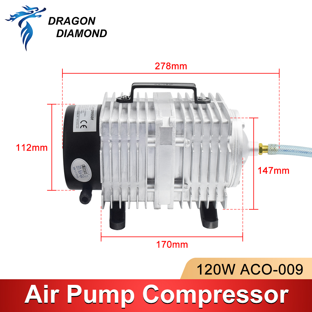 Compresor de aire de 120W, bom - Air Assist Pump Laser reseña y precio