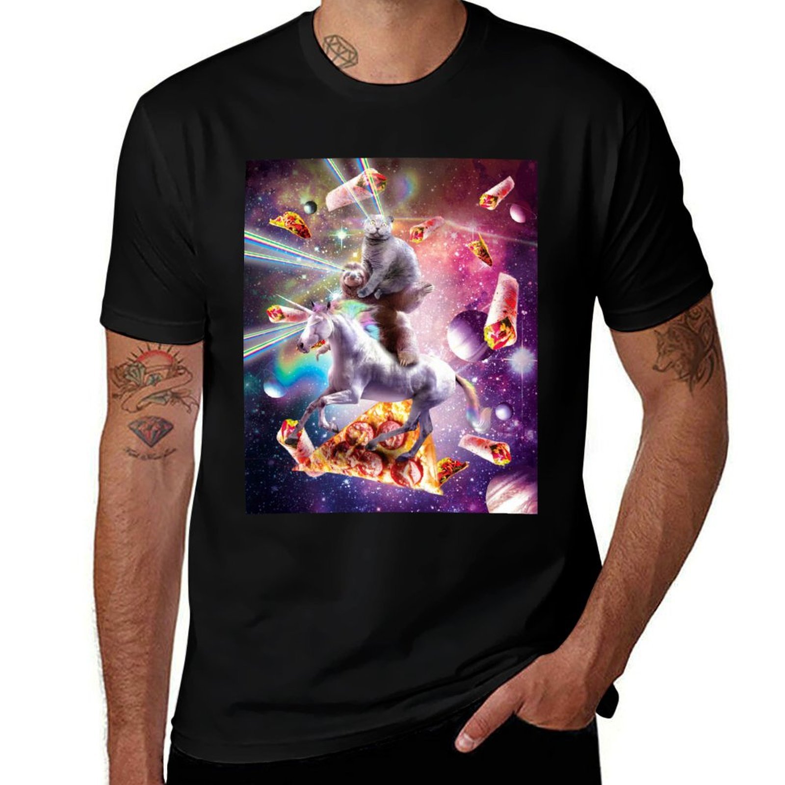Laser Eyes Space Cat On Sloth  - Industrial Laser Printing reseña y precio